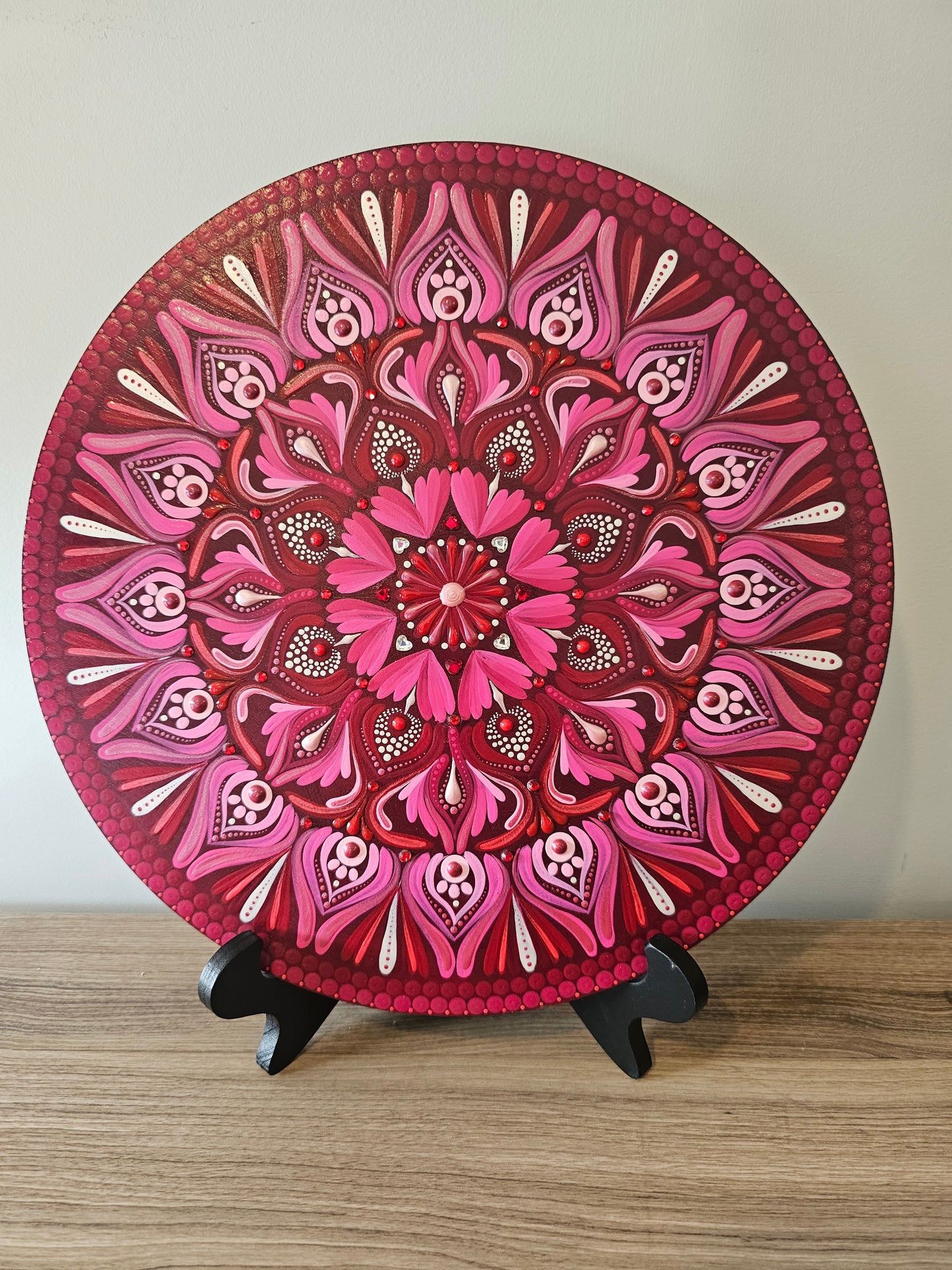 12 inch heart mandala on base