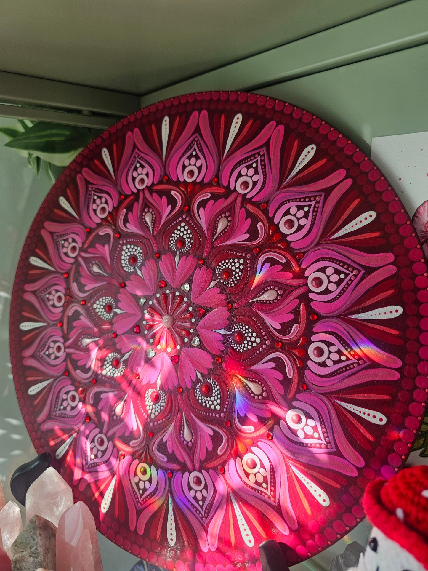 12 inch heart mandala on base