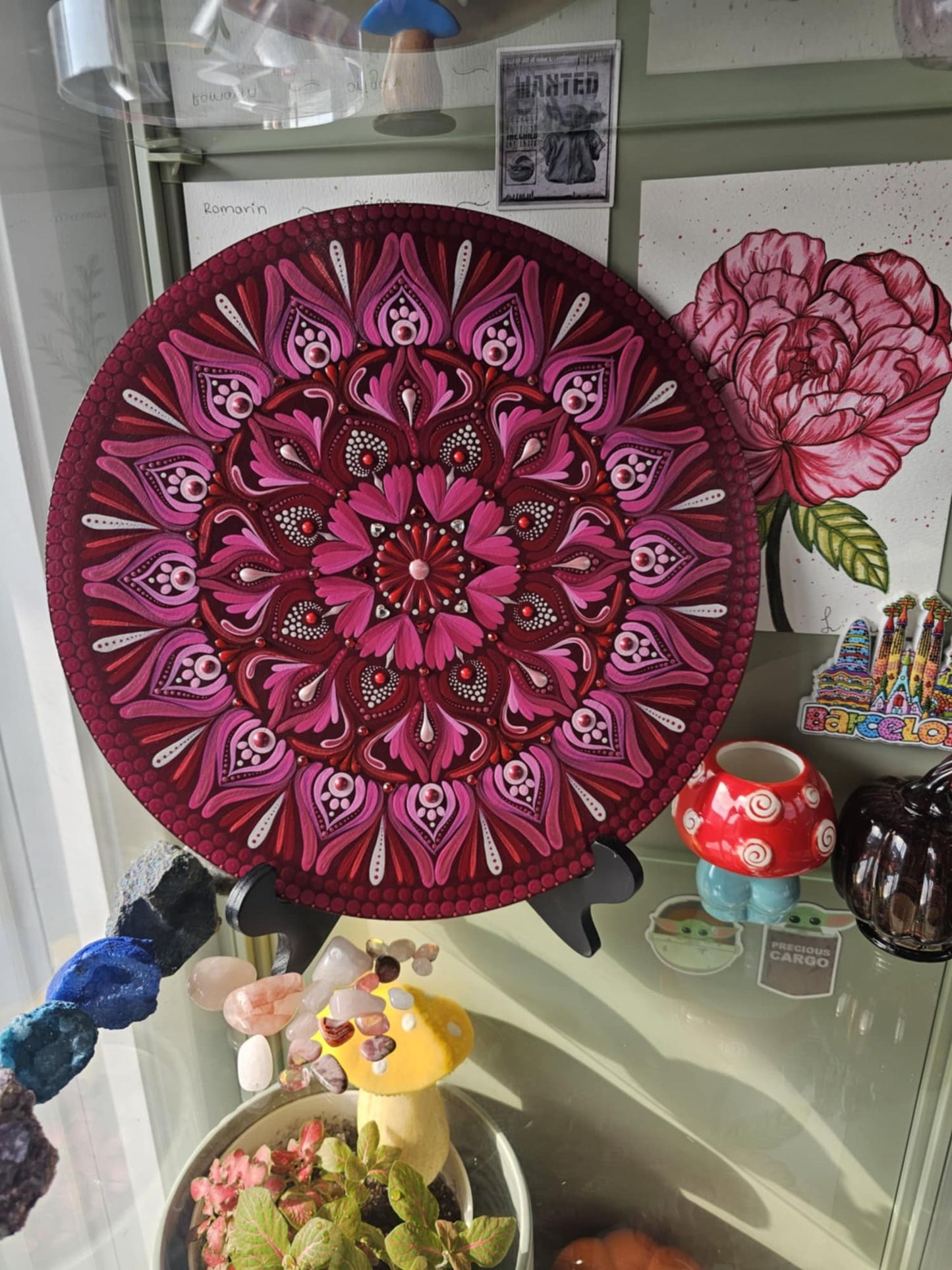 12 inch heart mandala on base