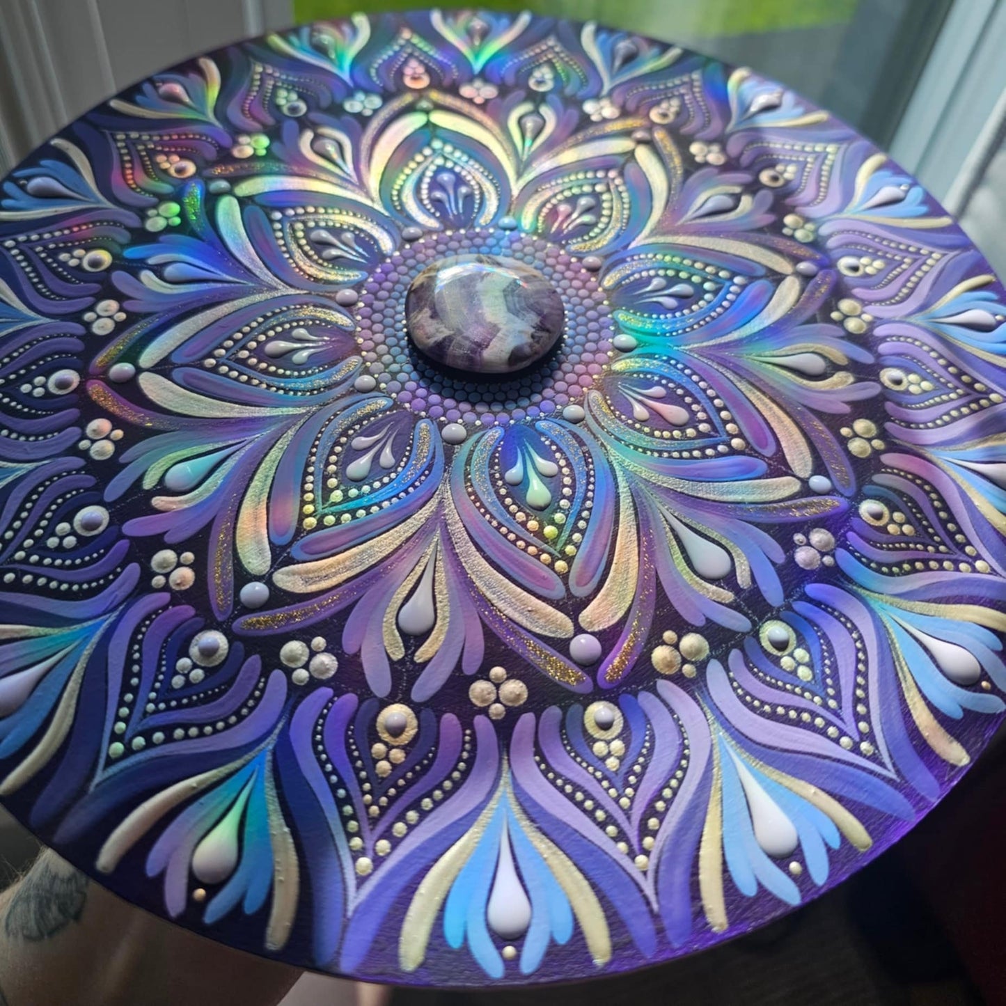 Amethyst chevron mandala 10 inch