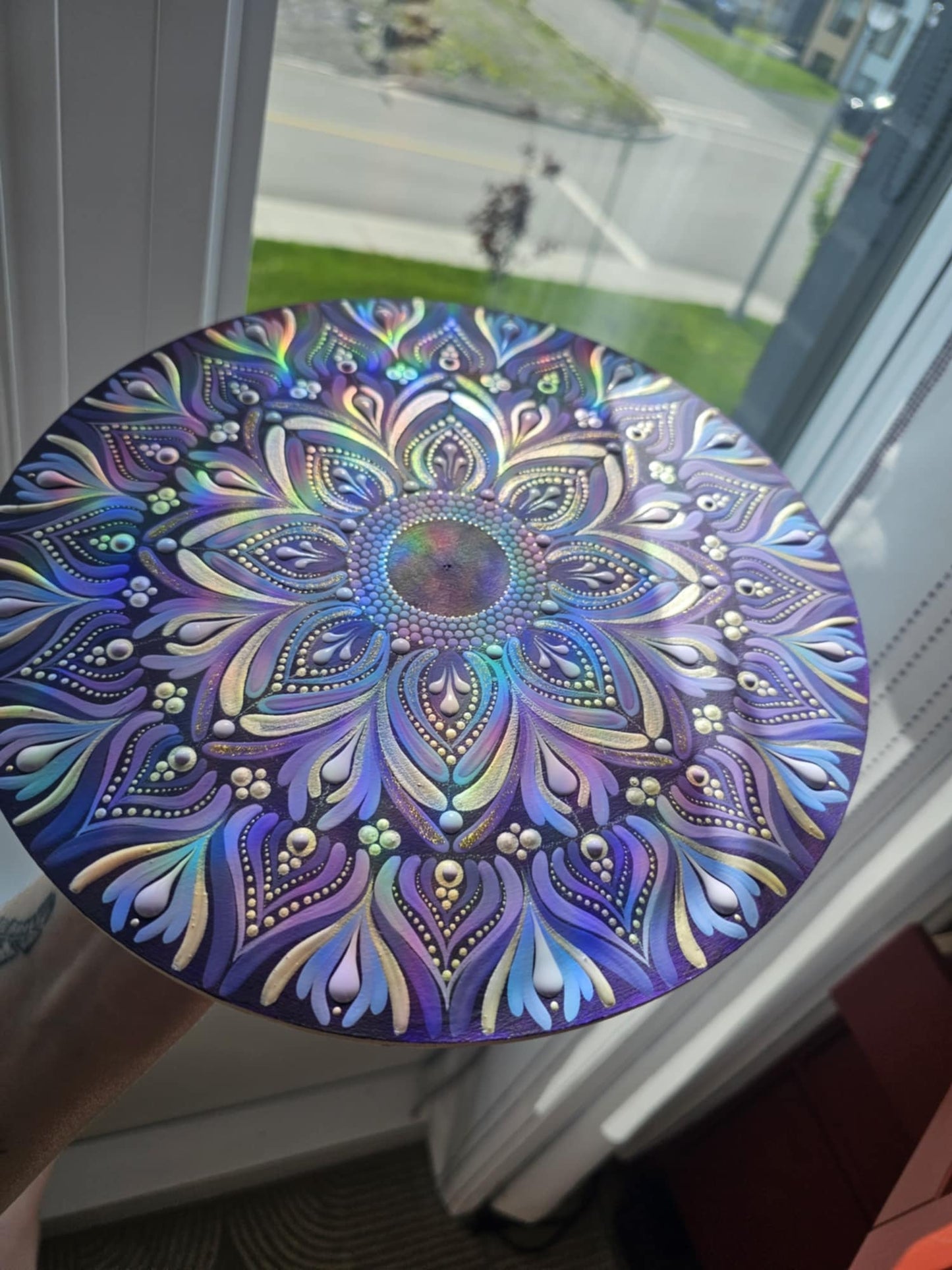 Amethyst chevron mandala 10 inch