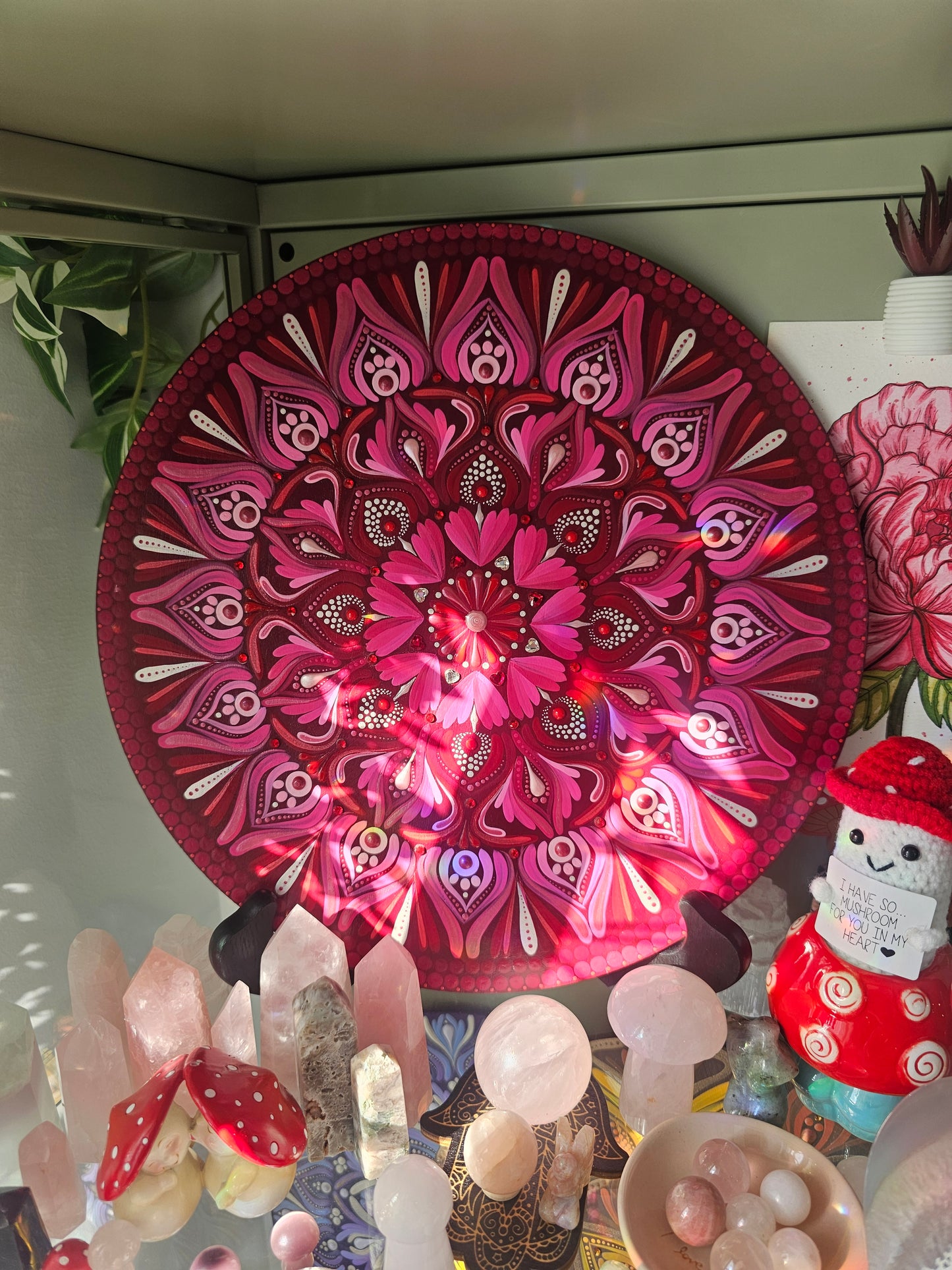 12 inch heart mandala on base