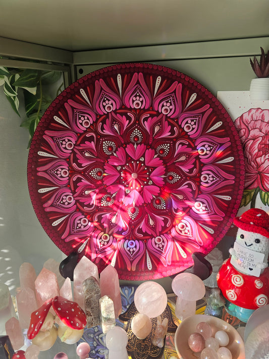12 inch heart mandala on base