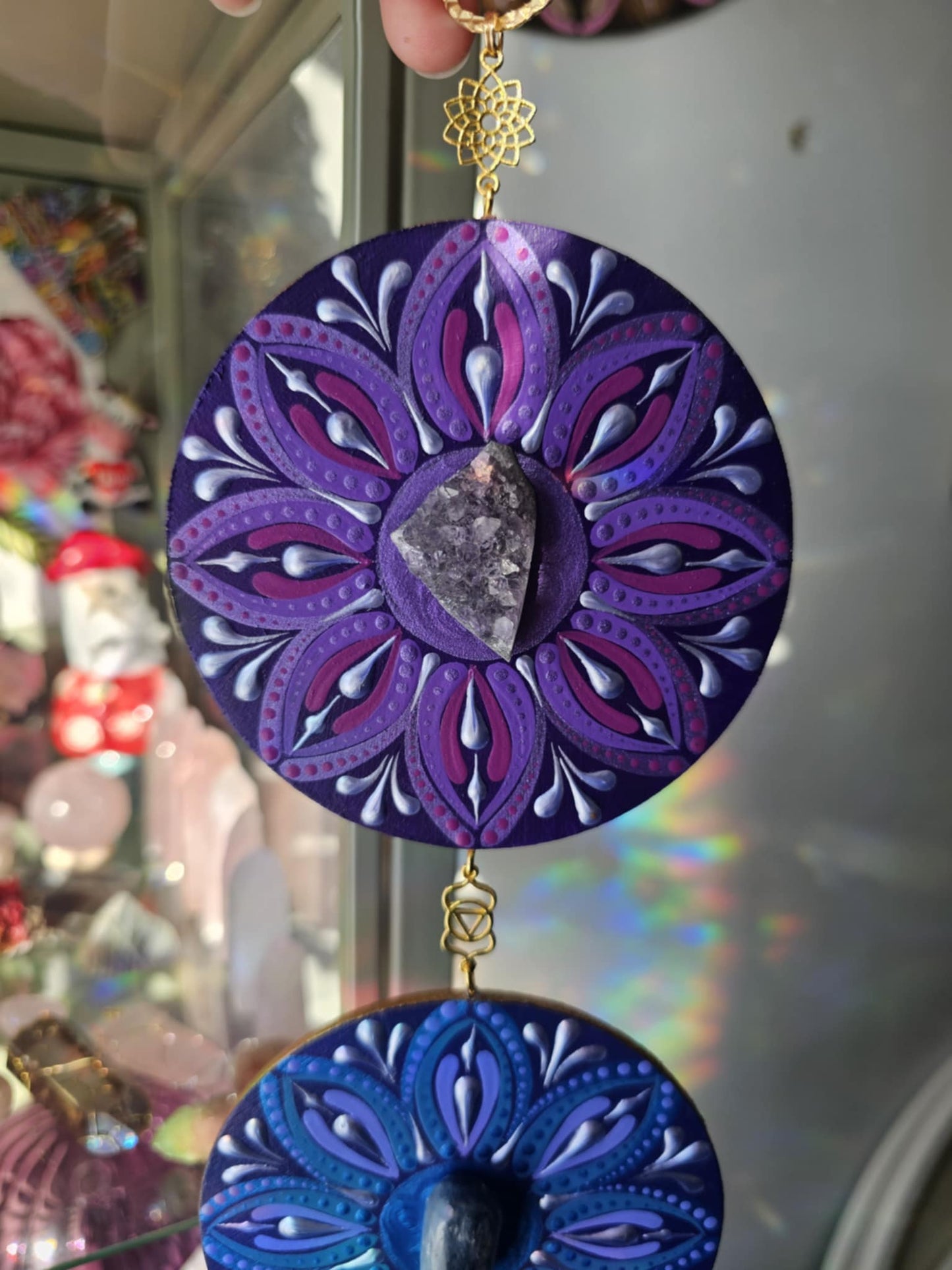 7 Chakra banner on wood