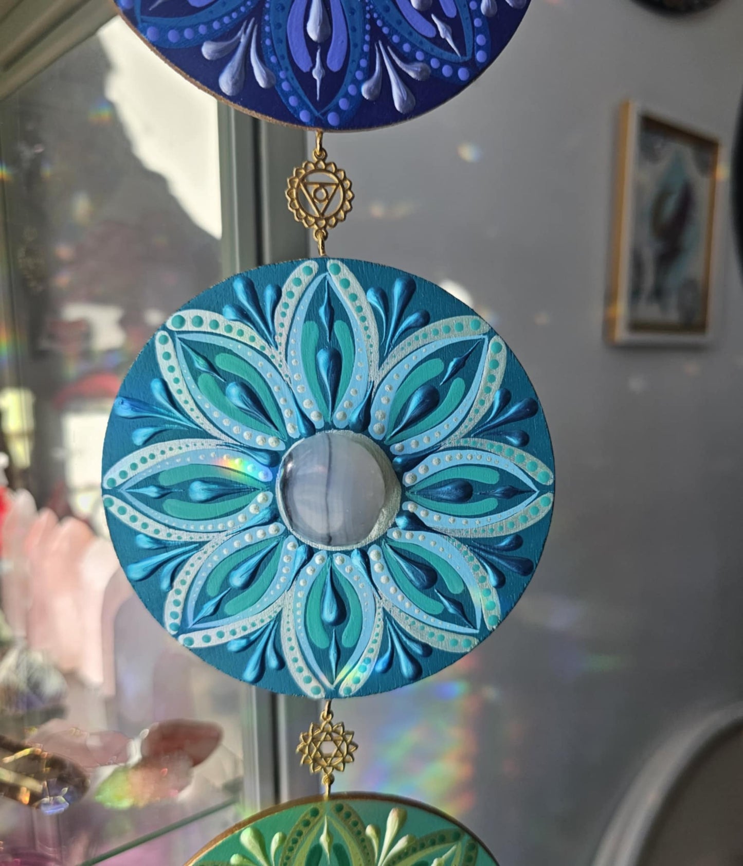 7 Chakra banner on wood