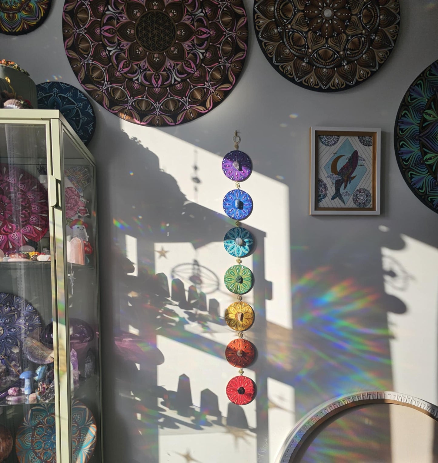 7 Chakra banner on wood