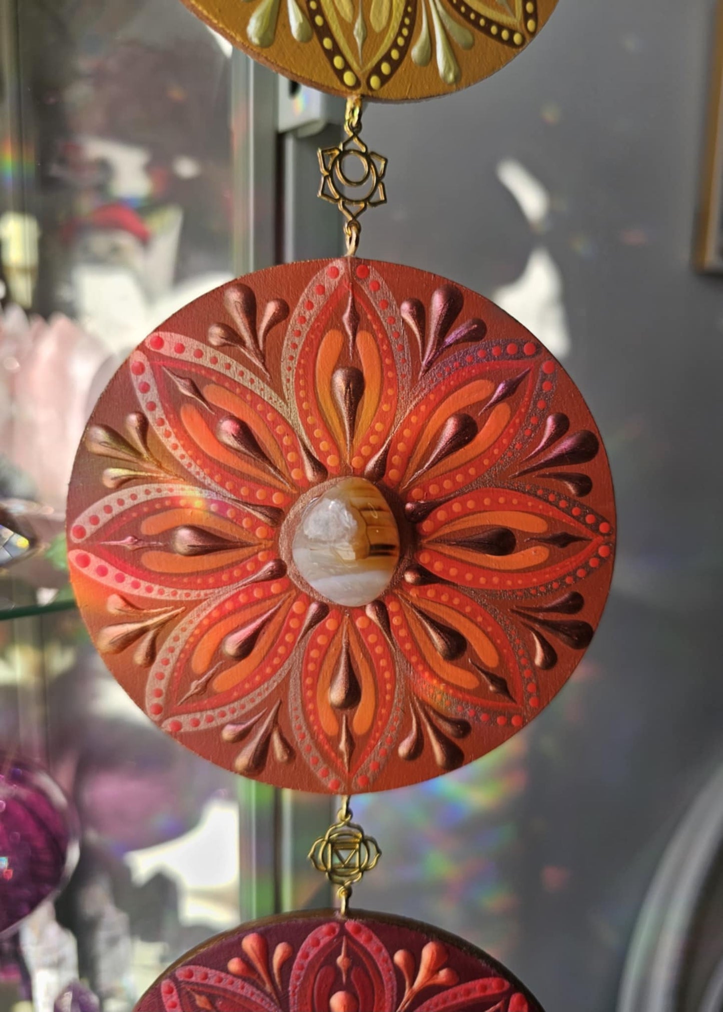 7 Chakra banner on wood