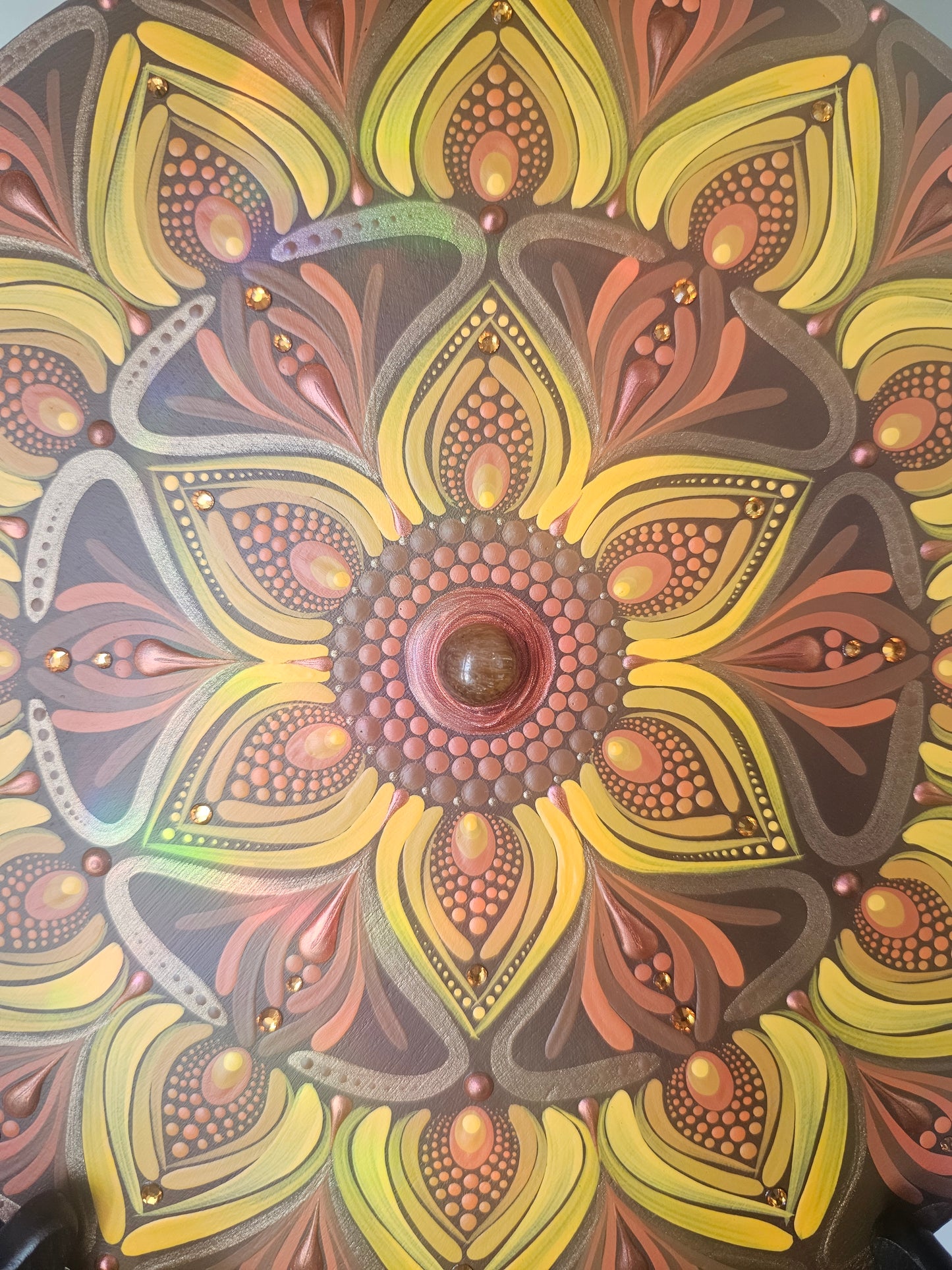 Mandala Tournesol sur socle 🌻