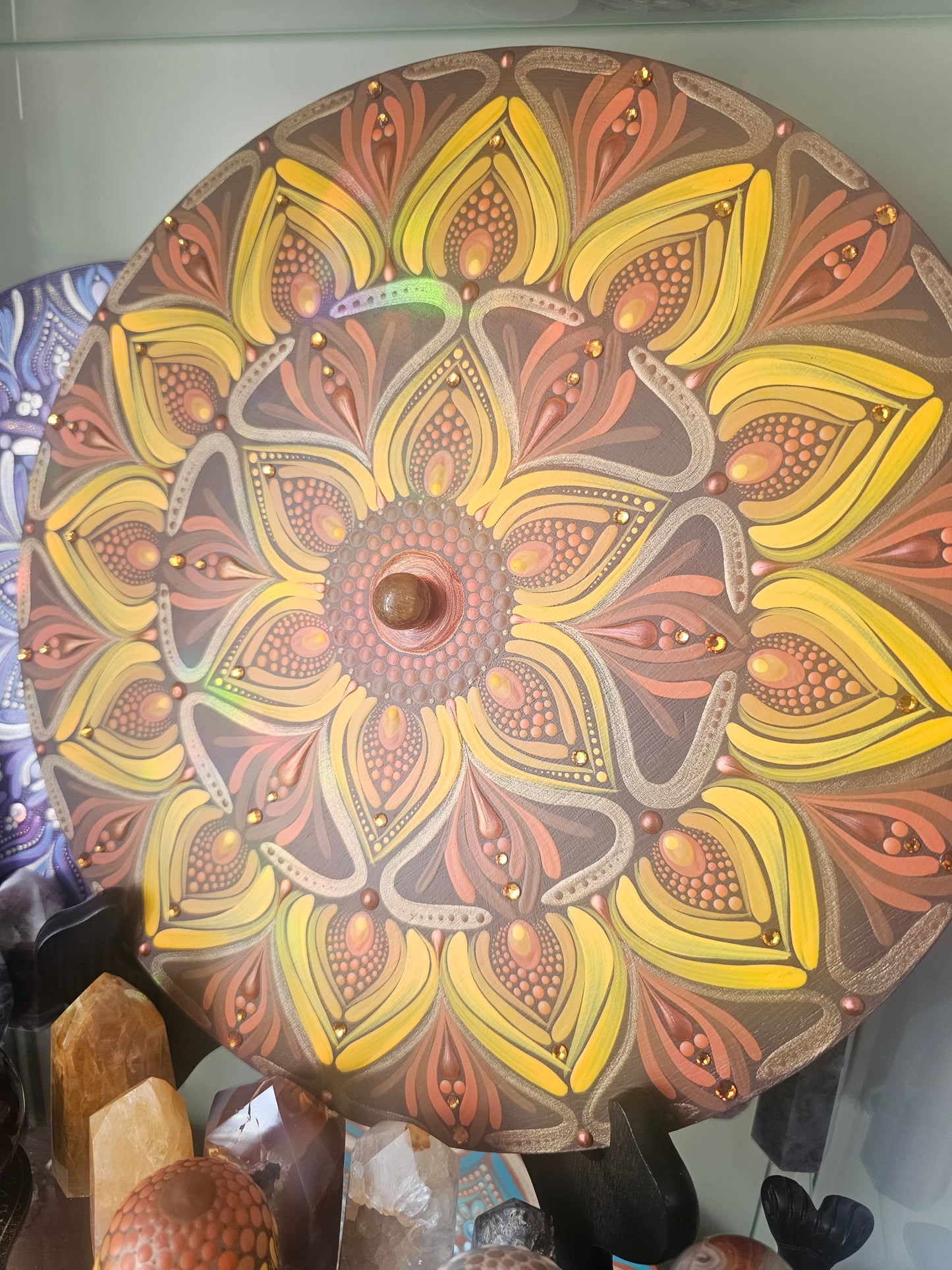 Mandala Tournesol sur socle 🌻