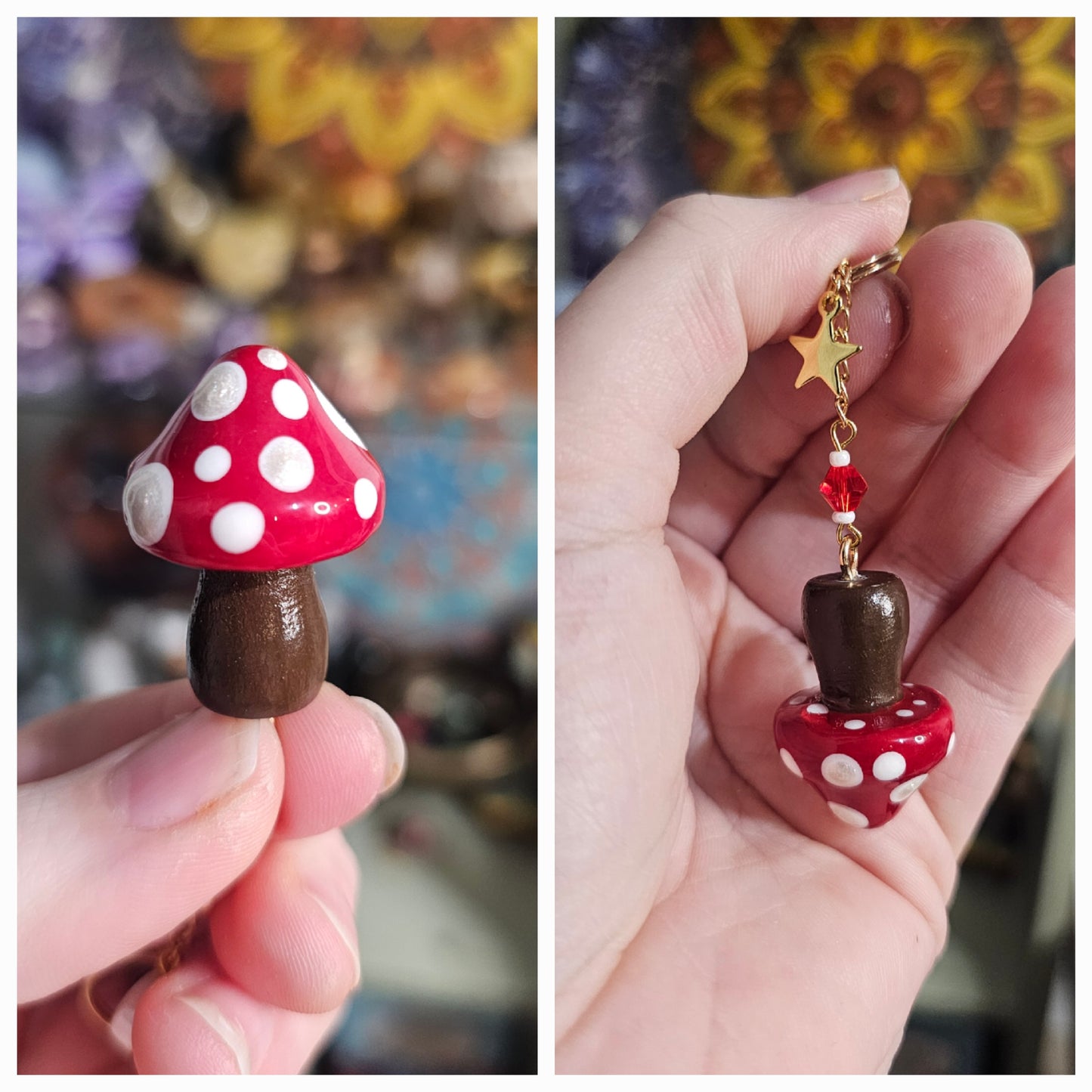 Porte-clé champignon étoile