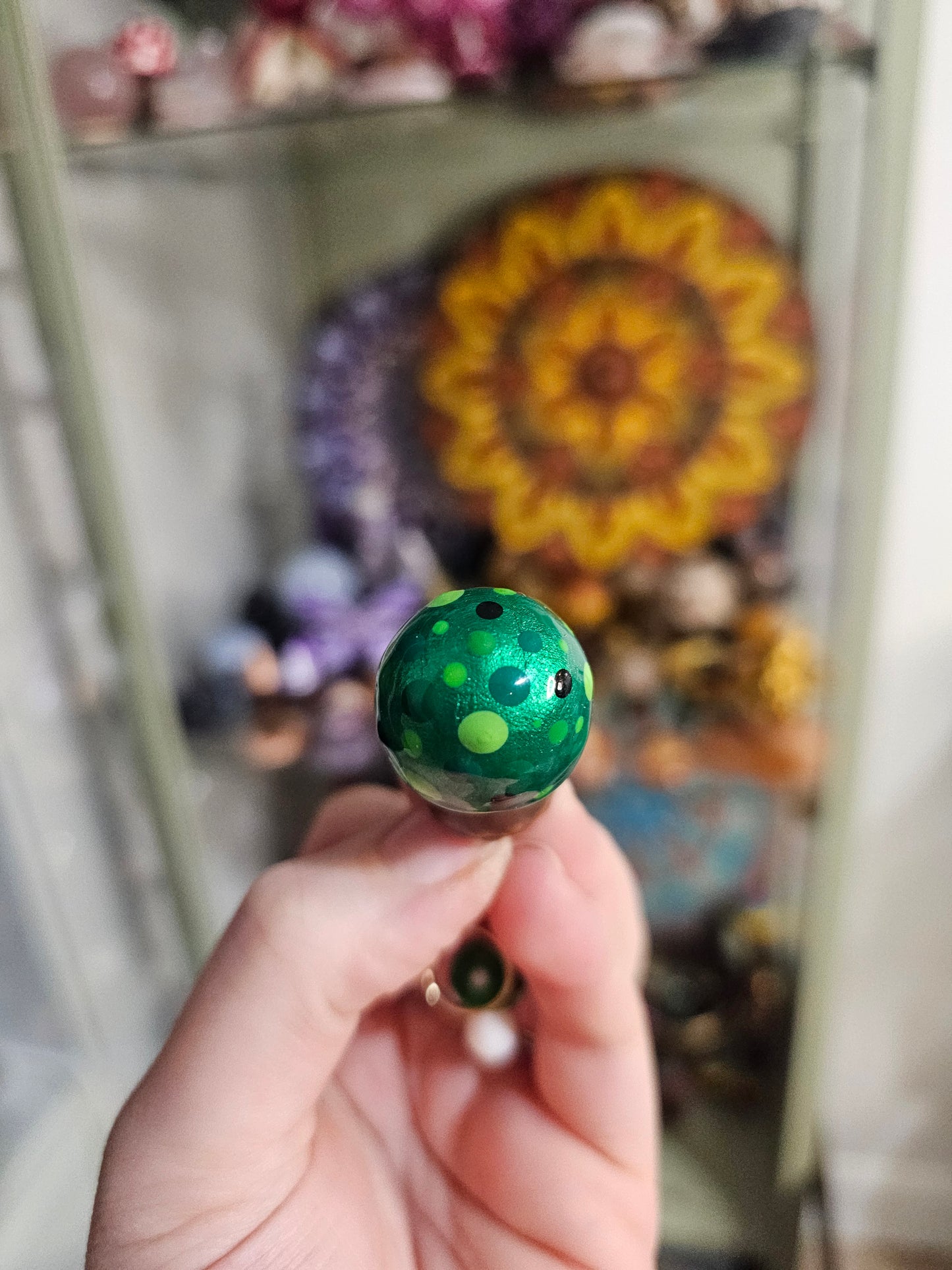 Porte-clé champignon vert